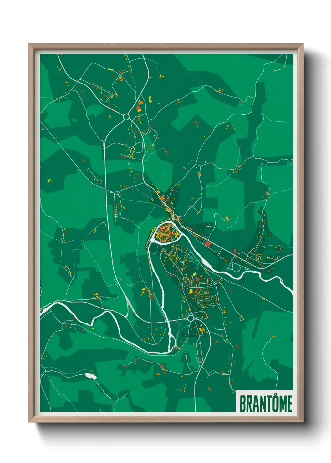 Une affiche de carte sur Brantôme