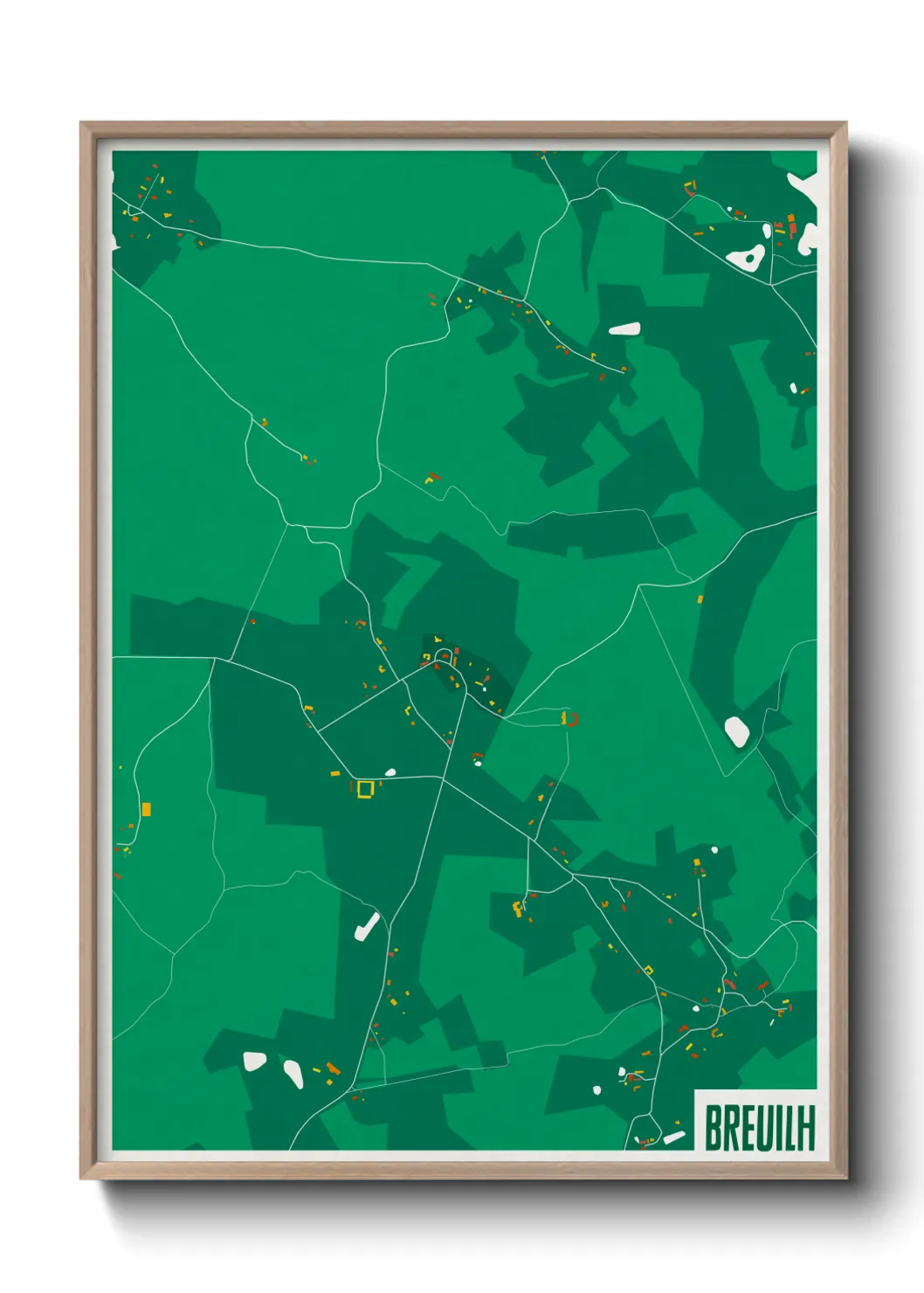 Une affiche de carte sur Breuilh