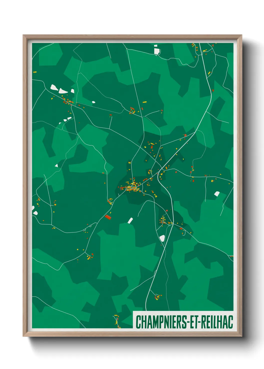 Un poster carteChampniers-et-Reilhac