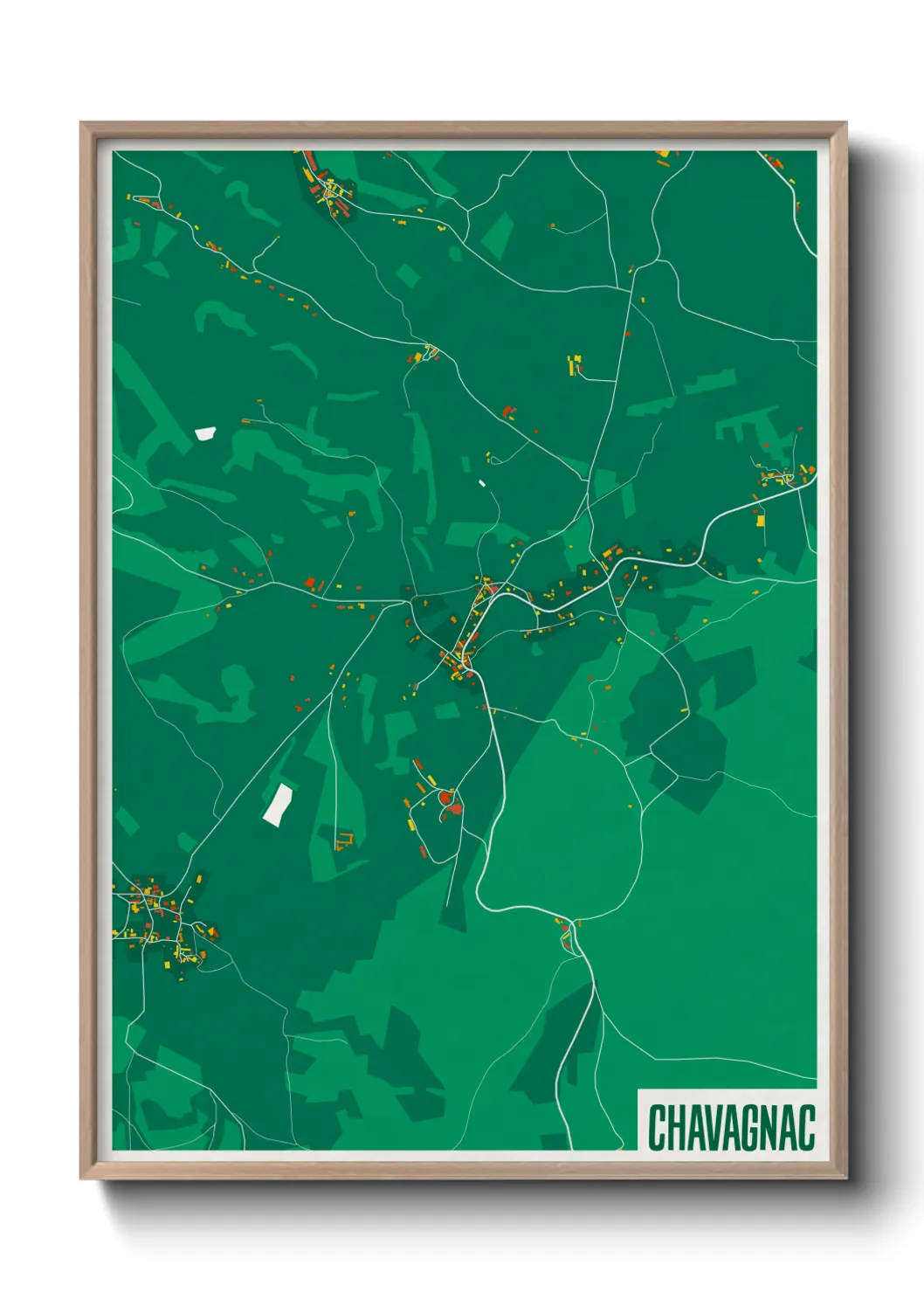 Une affiche de carte sur Chavagnac