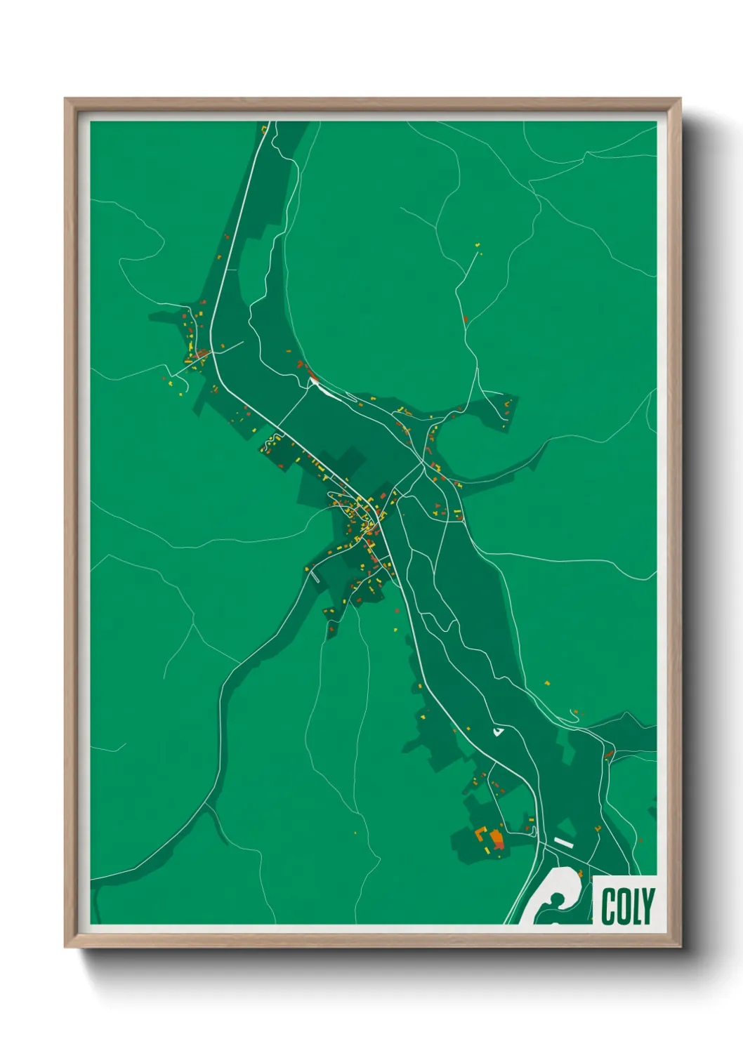 Une affiche de carte sur Coly