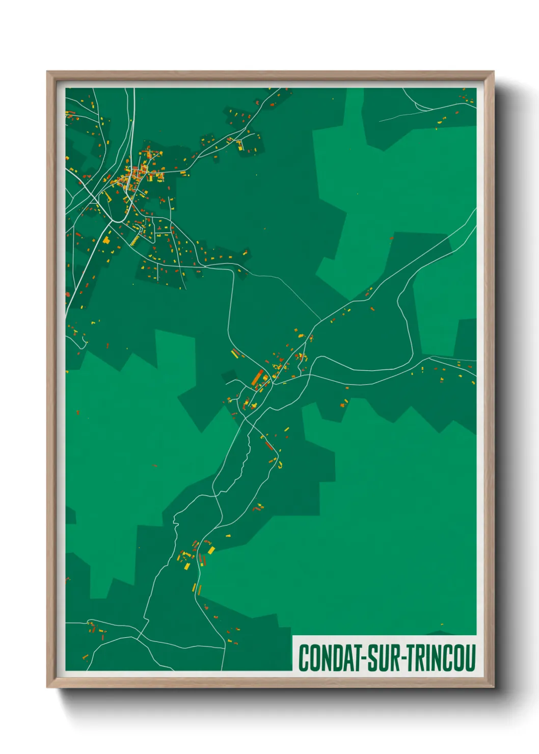 Une affiche de carte sur Condat-sur-Trincou