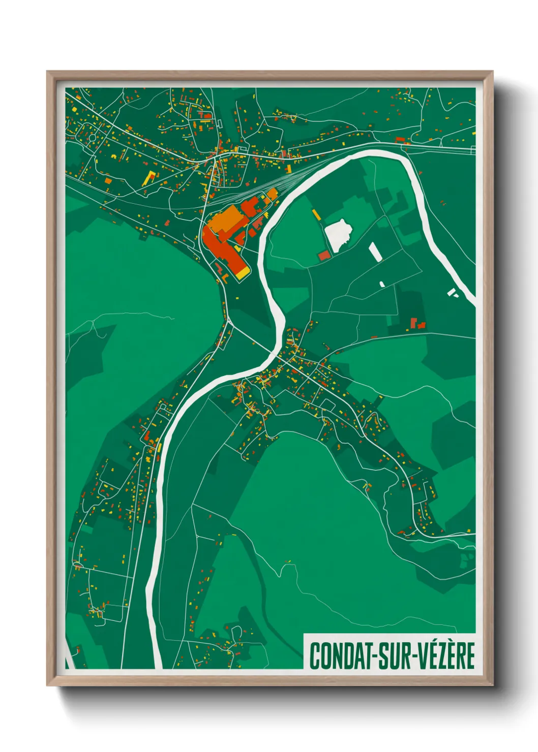 Une affiche de carte sur Condat-sur-Vézère