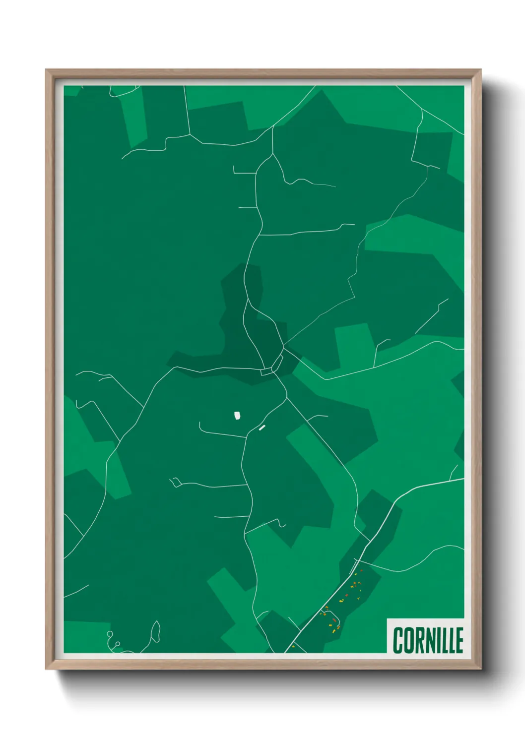 Une affiche de carte sur Cornille