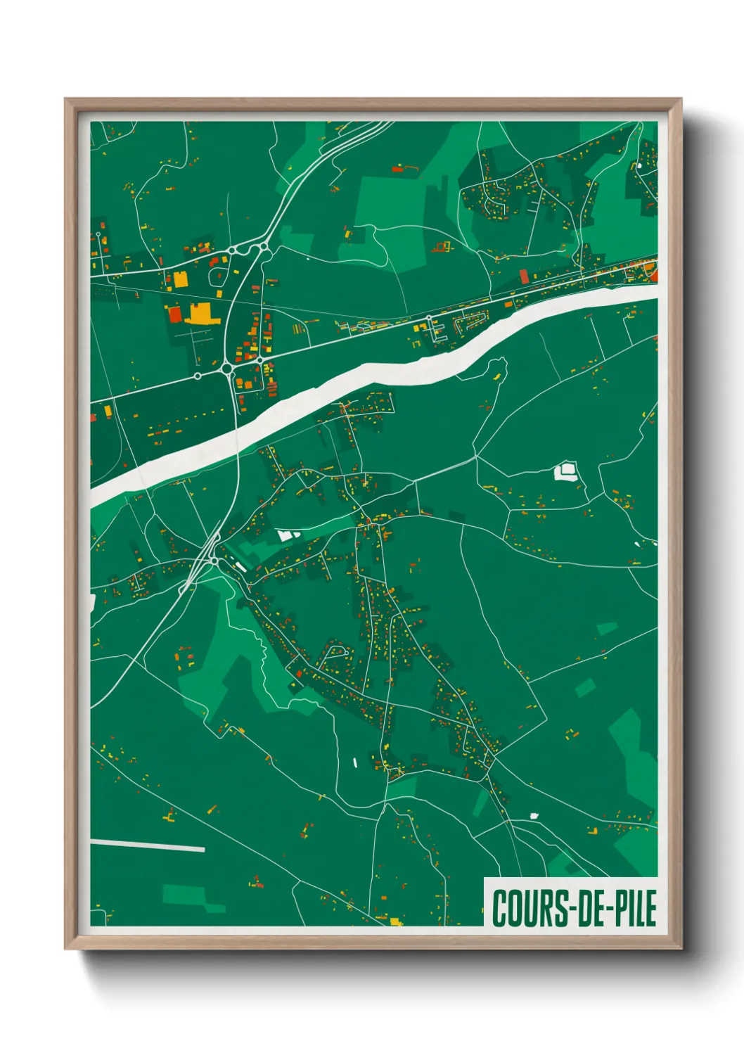 Une affiche de carte sur Cours-de-Pile