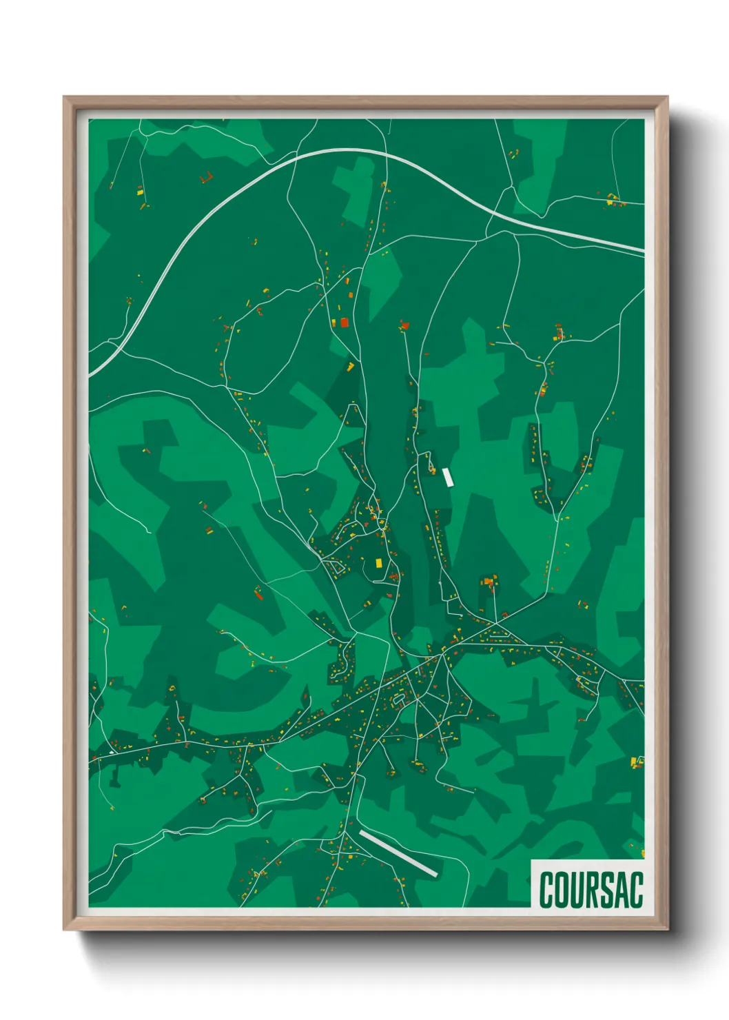 Une affiche de carte sur Coursac