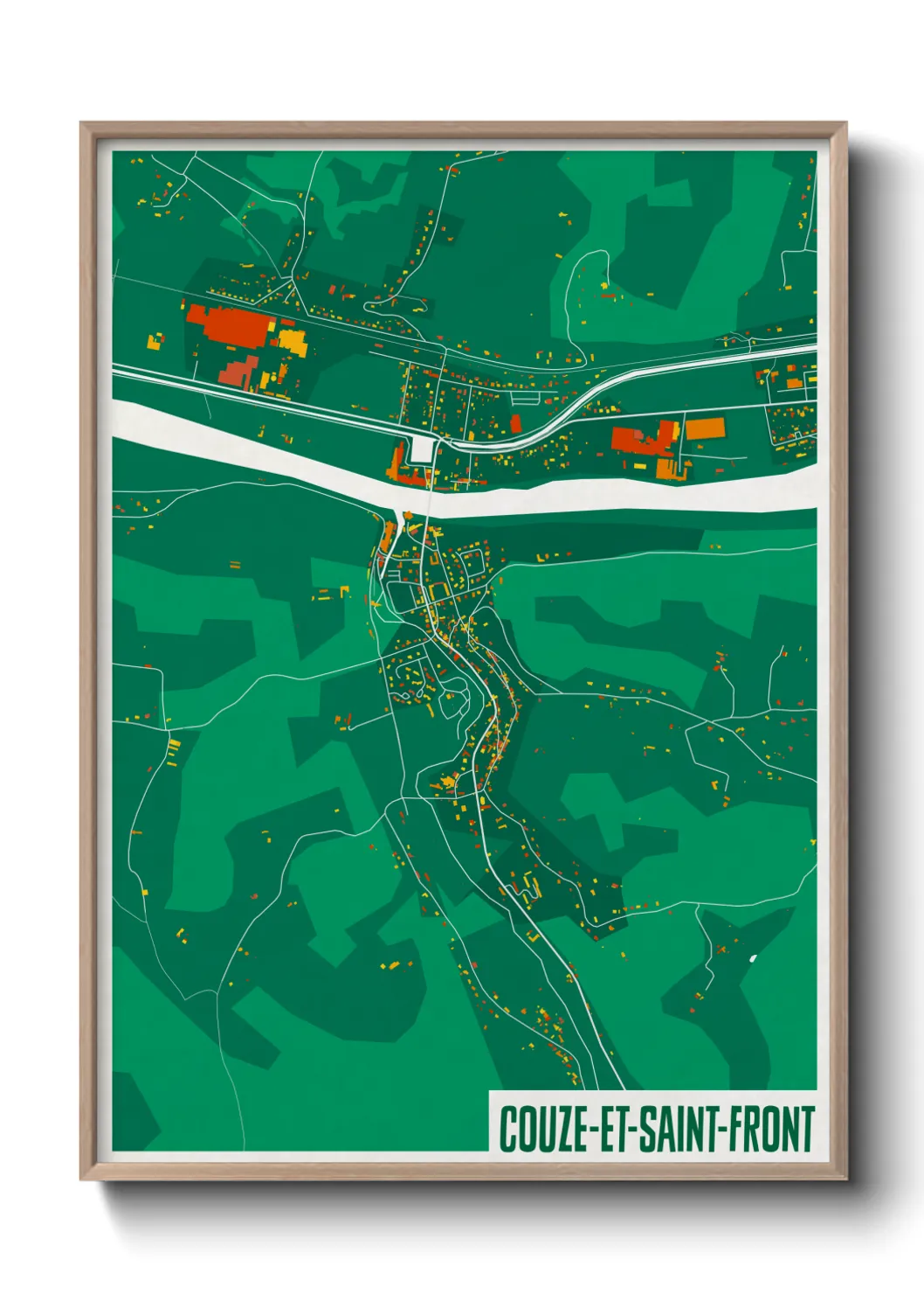 Une affiche de carte sur Couze-et-Saint-Front