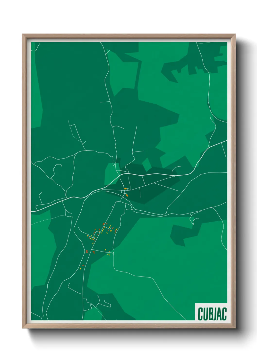 Une affiche de carte sur Cubjac