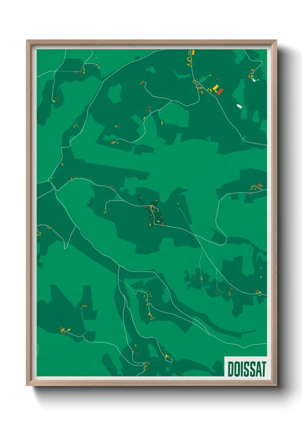 Une affiche de carte sur Doissat