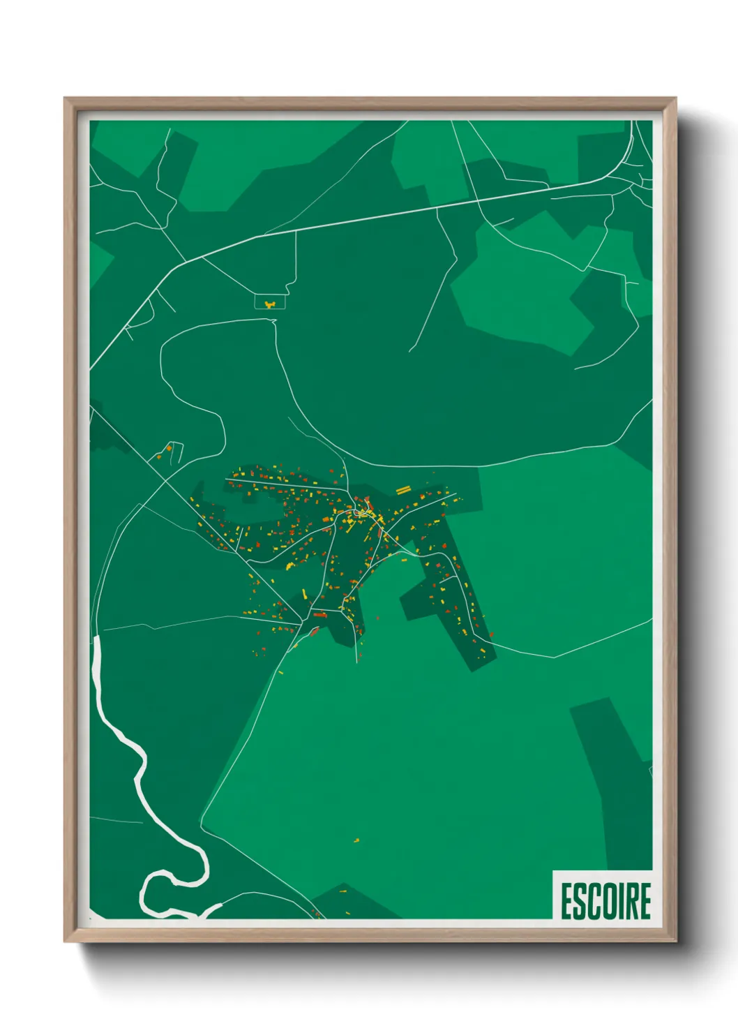 Une affiche de carte sur Escoire