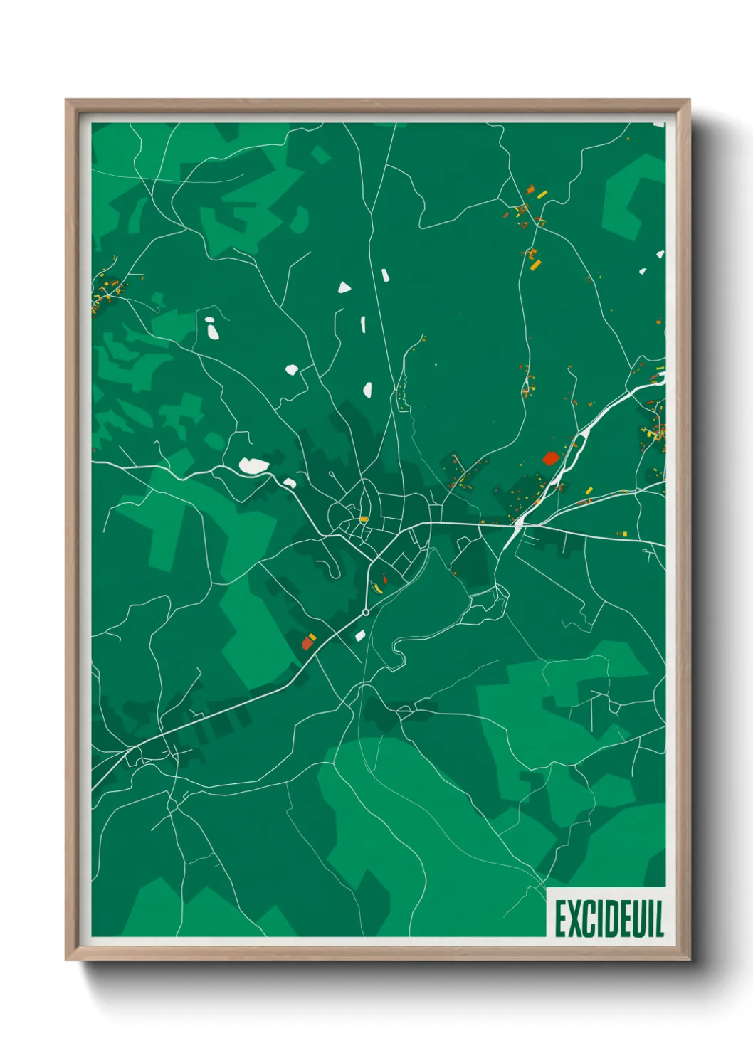 Une affiche de carte sur Excideuil