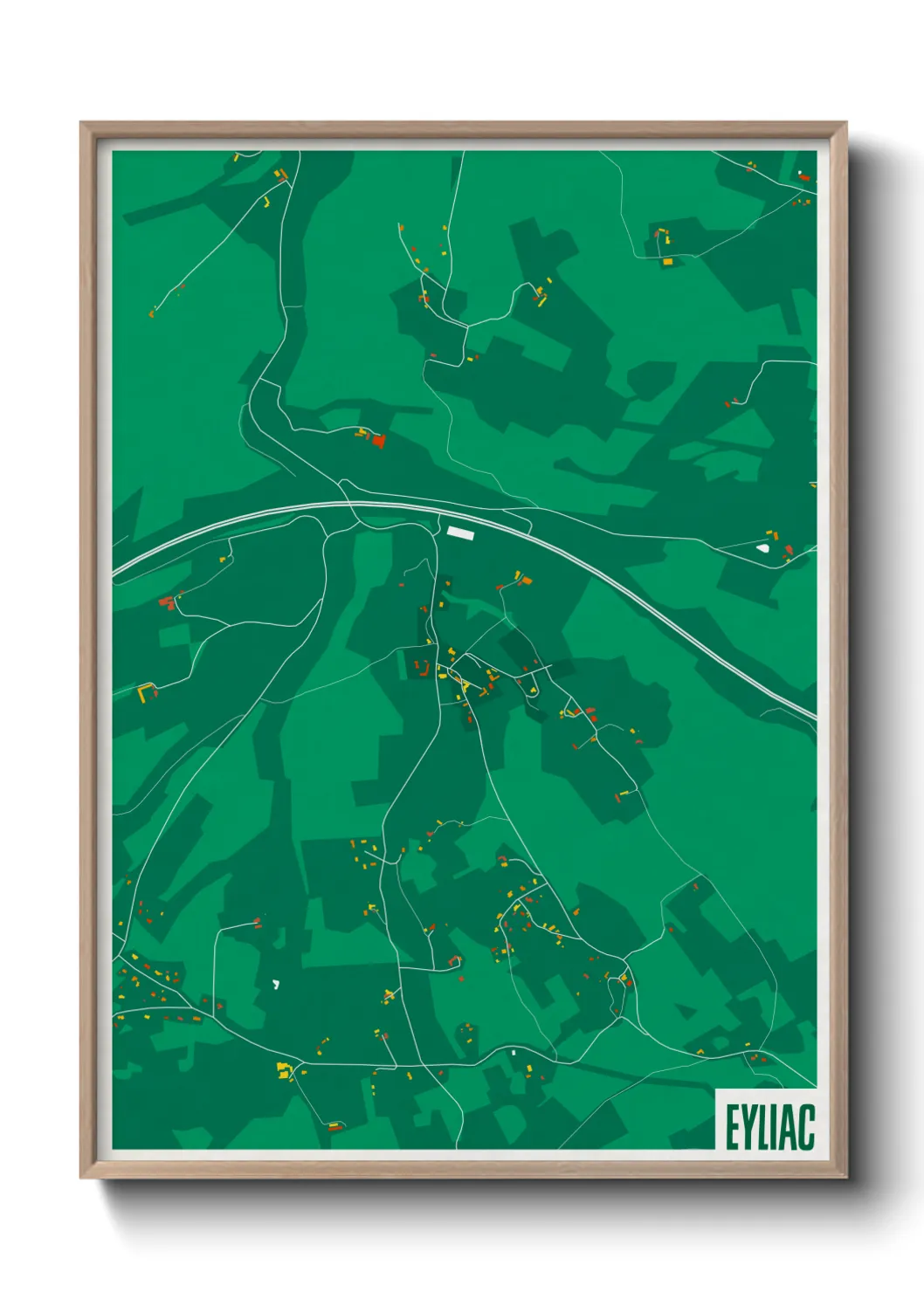 Une affiche de carte sur Eyliac