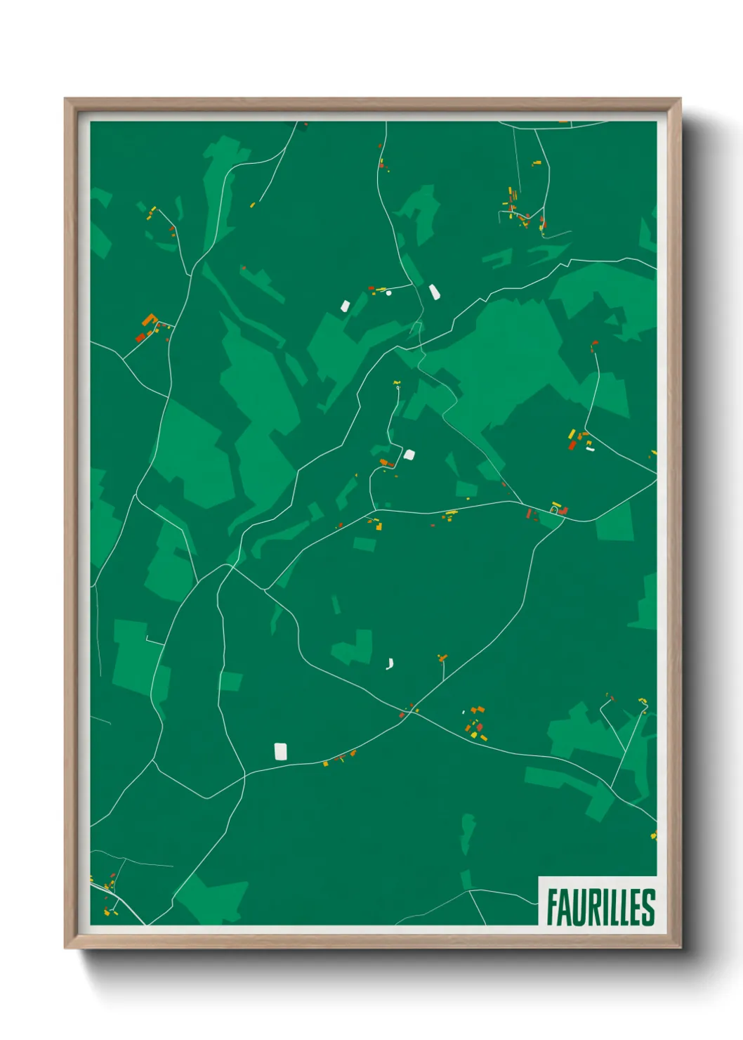 Une affiche de carte sur Faurilles