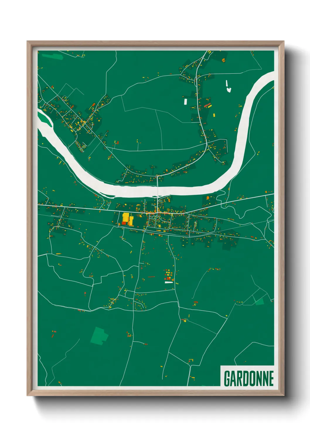 Une affiche de carte sur Gardonne