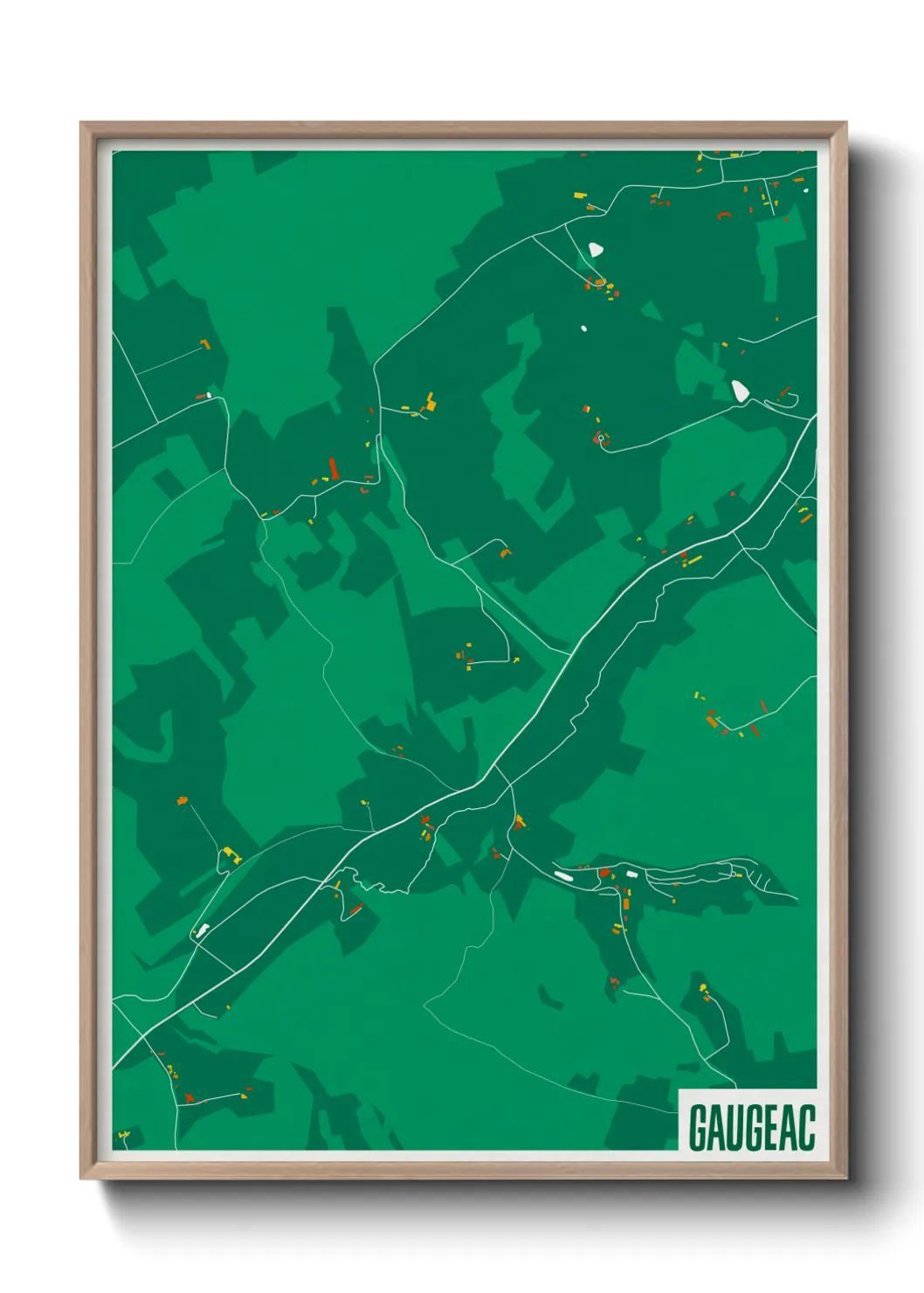 Une affiche de carte sur Gaugeac