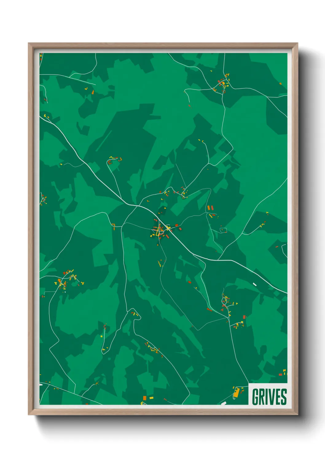 Une affiche de carte sur Grives