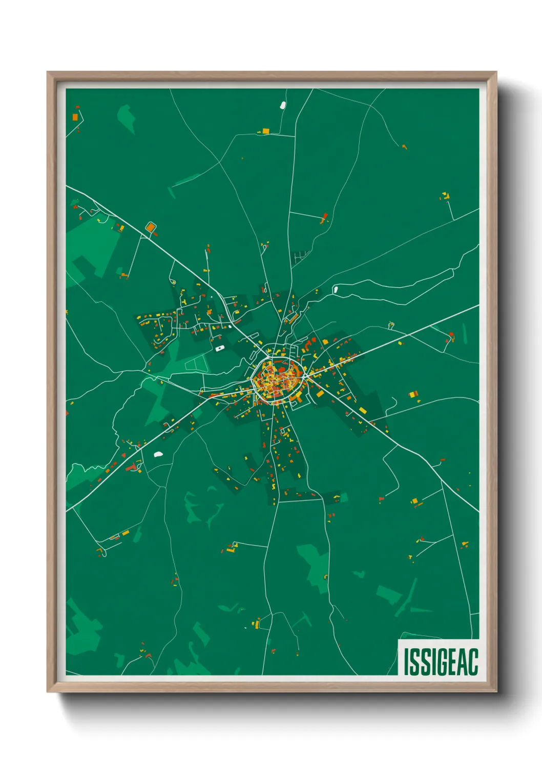Une affiche de carte sur Issigeac