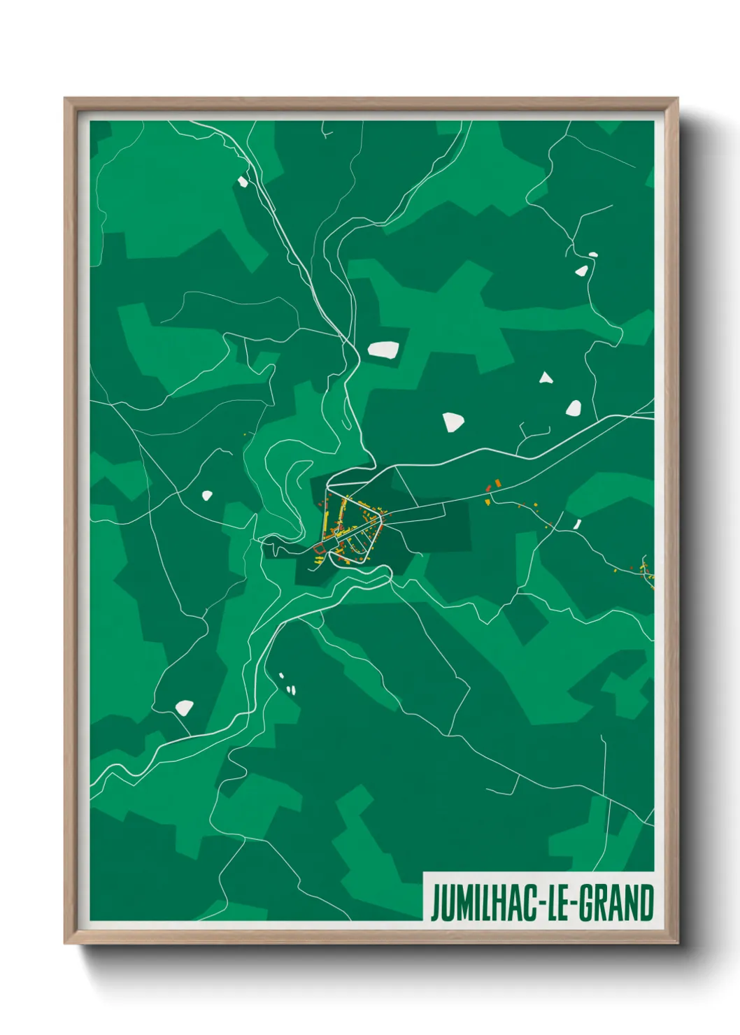 Une affiche de carte sur Jumilhac-le-Grand