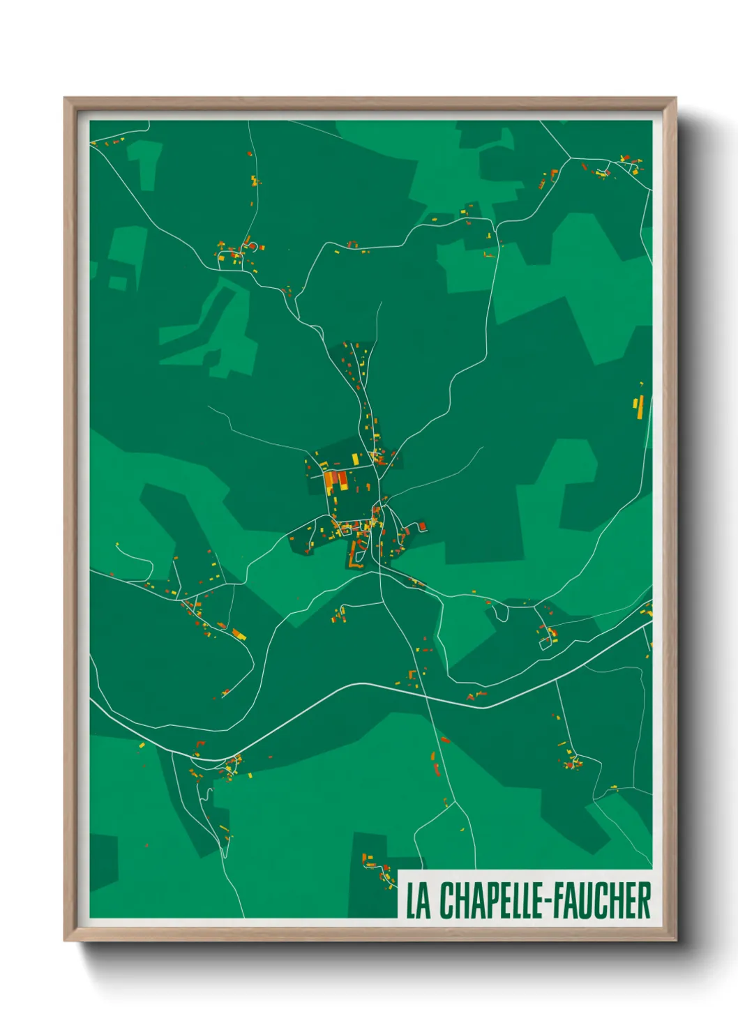 Une affiche de carte sur La Chapelle-Faucher