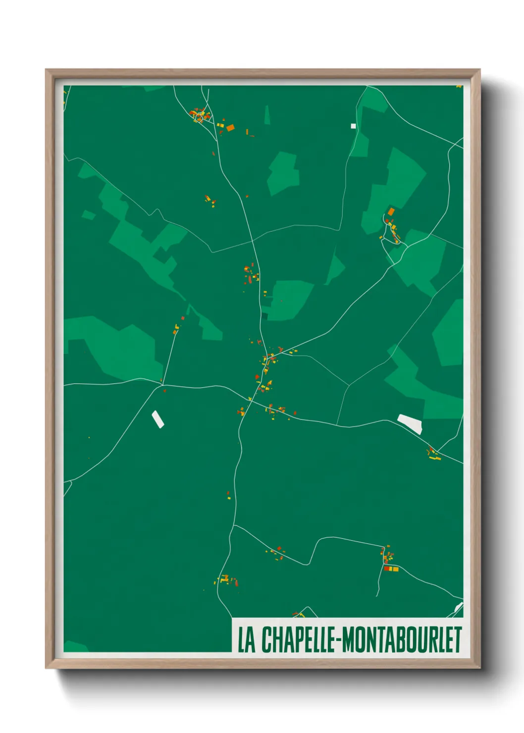 Une affiche de carte sur La Chapelle-Montabourlet