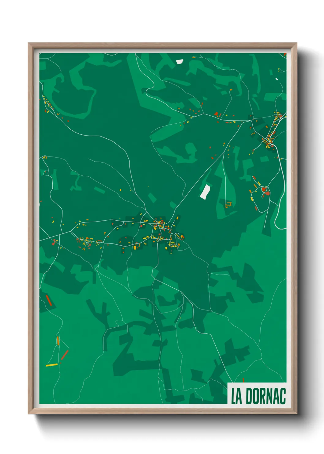 Une affiche de carte sur La Dornac