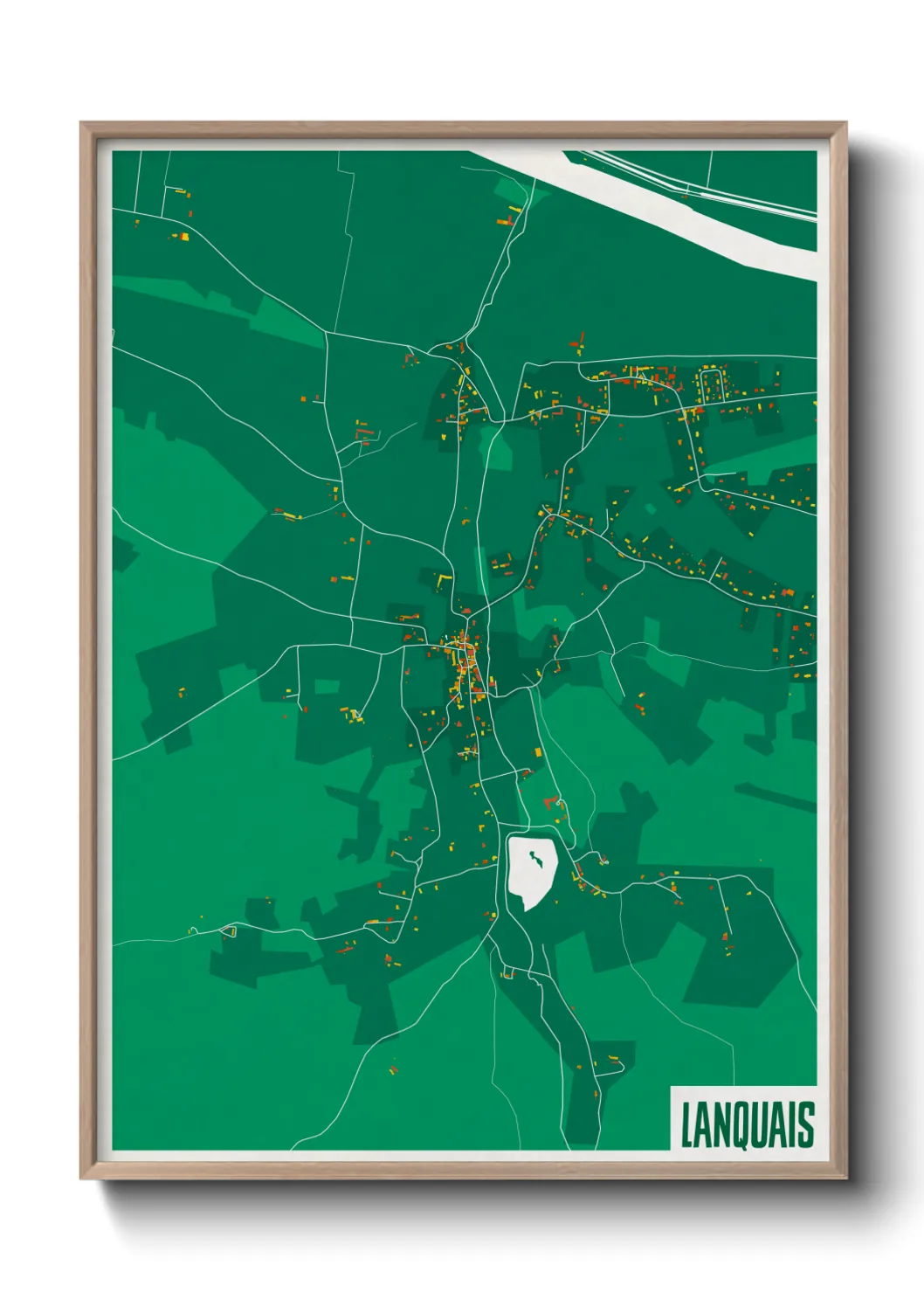 Une affiche de carte sur Lanquais