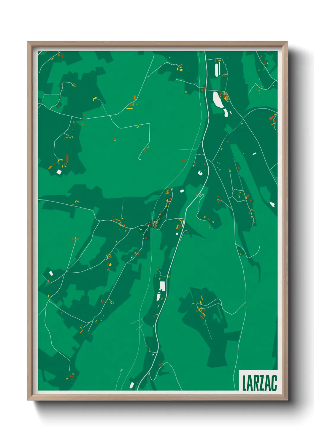 Une affiche de carte sur Larzac