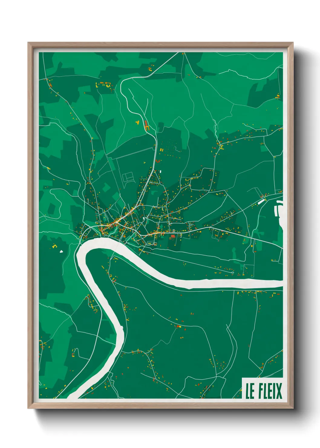 Une affiche de carte sur Le Fleix