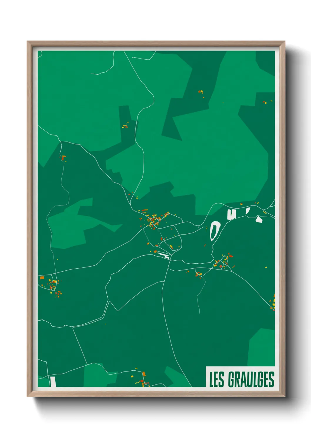 Une affiche de carte sur Les Graulges