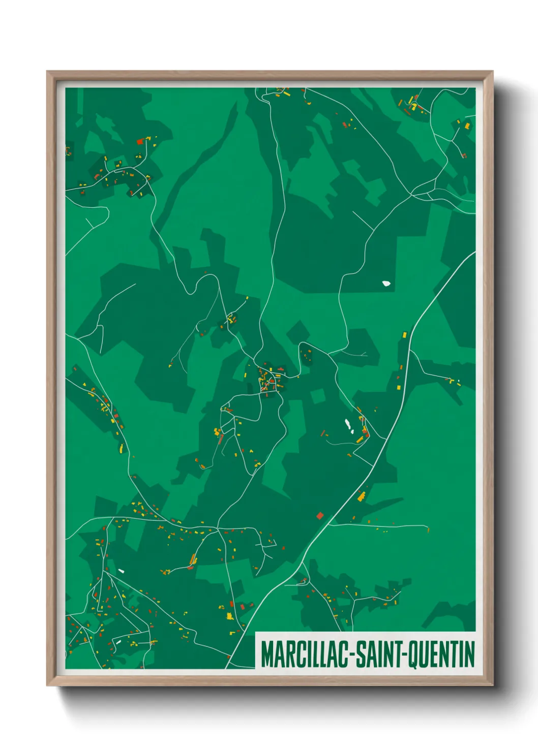 Une affiche de carte sur Marcillac-Saint-Quentin