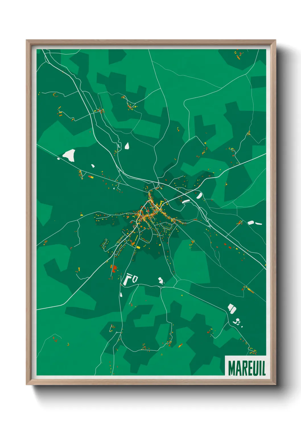 Une affiche de carte sur Mareuil