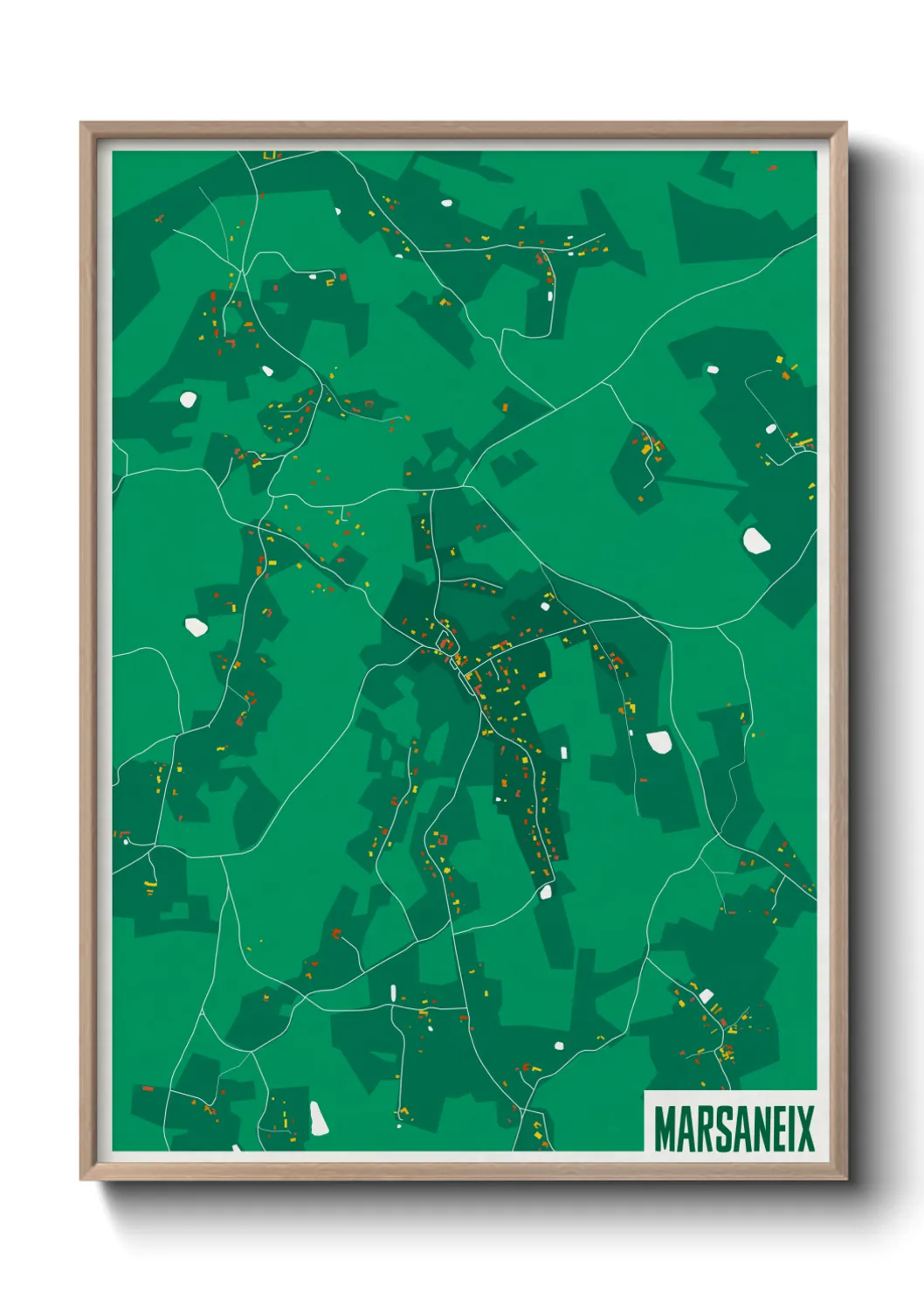 Une affiche de carte sur Marsaneix