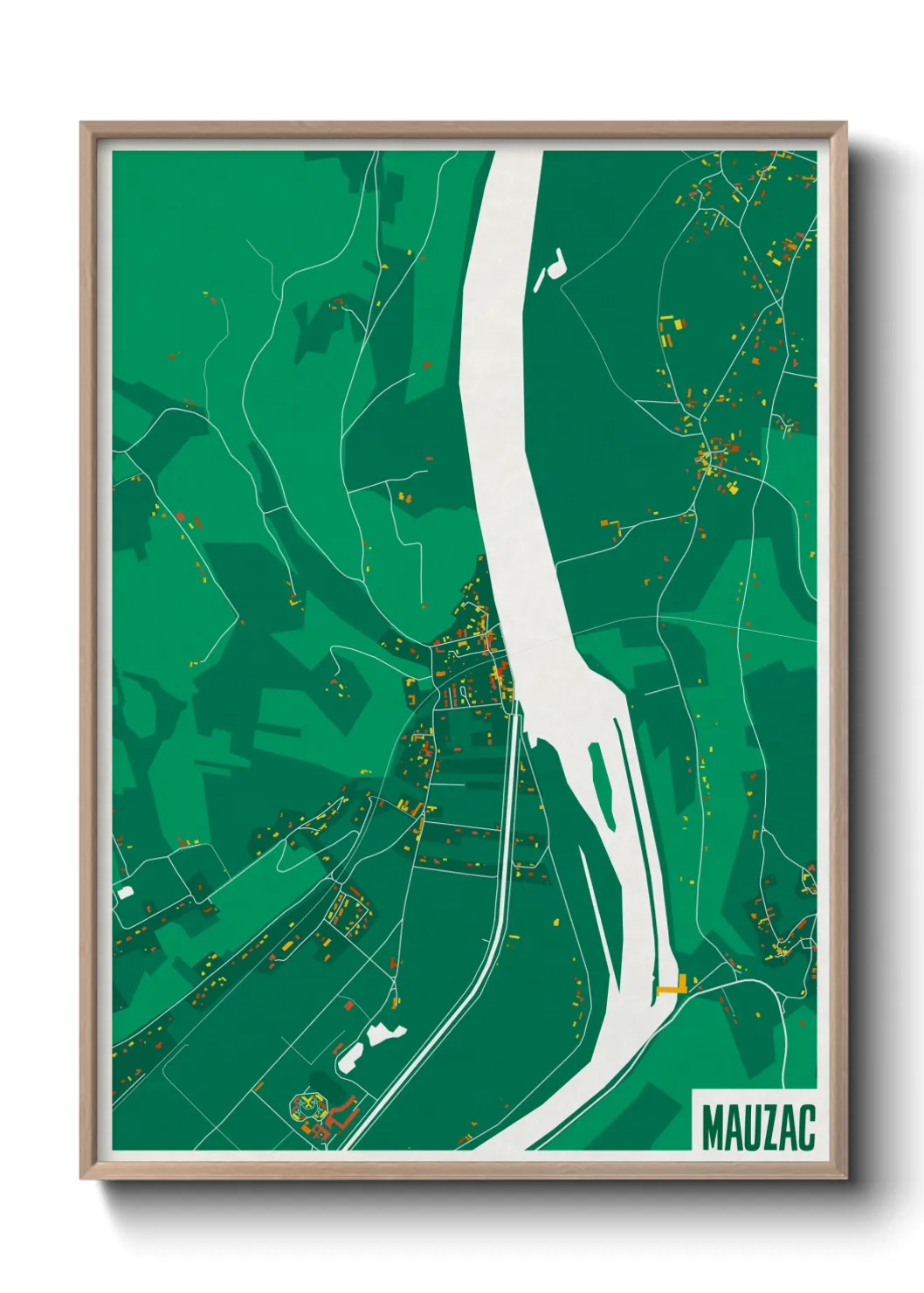 Une affiche de carte sur Mauzac