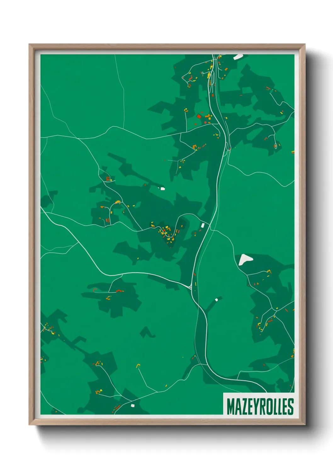 Une affiche de carte sur Mazeyrolles