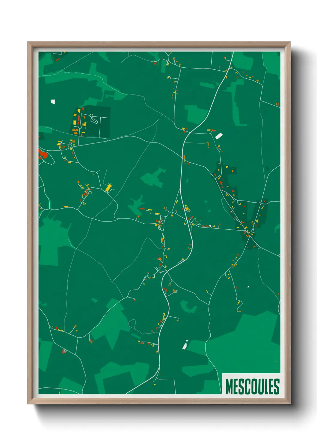 Une affiche de carte sur Mescoules