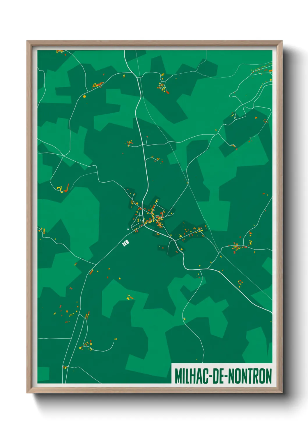 Une affiche de carte sur Milhac-de-Nontron