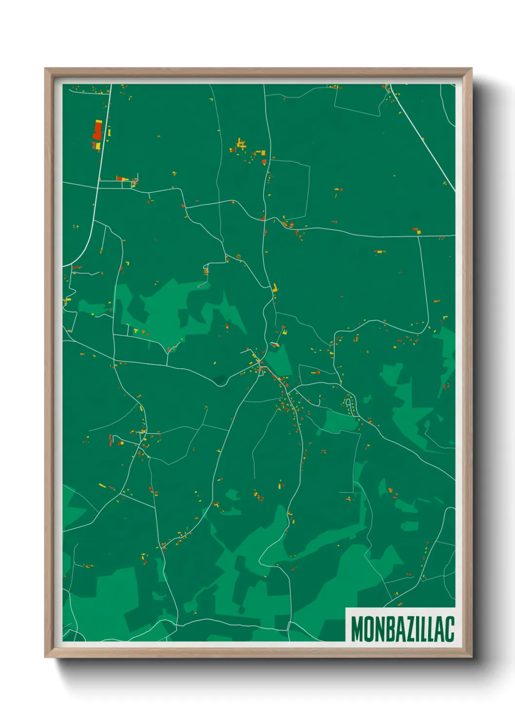 Une affiche de carte sur Monbazillac