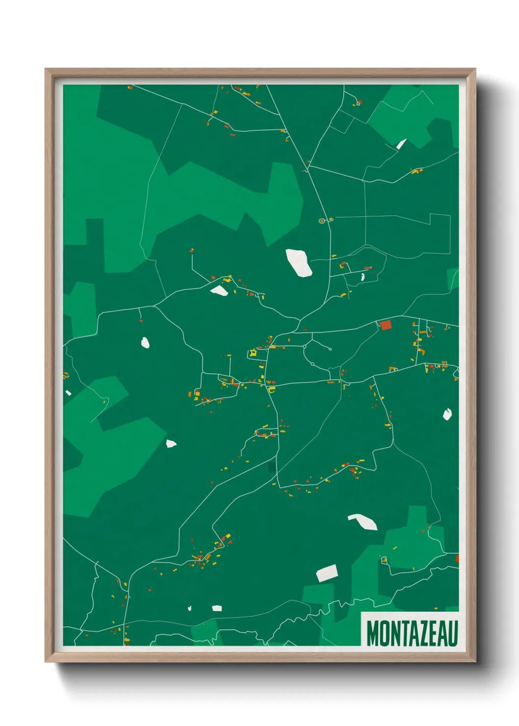 Une affiche de carte sur Montazeau