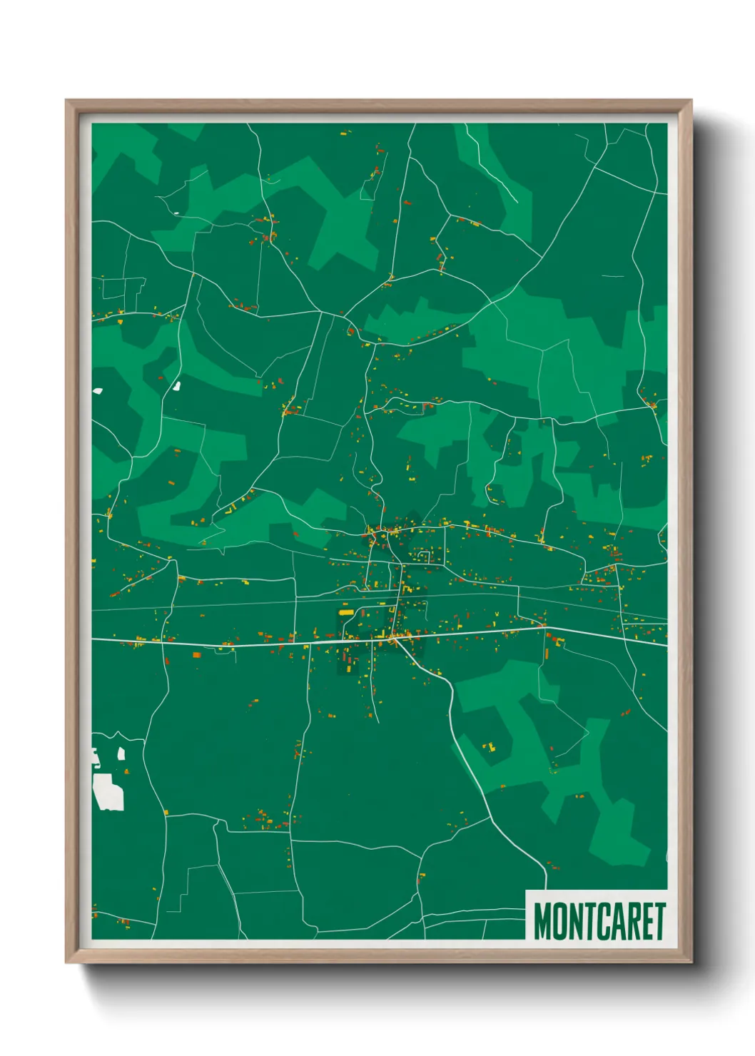 Une affiche de carte sur Montcaret