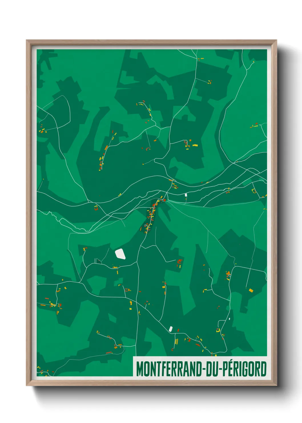 Une affiche de carte sur Montferrand-du-Périgord
