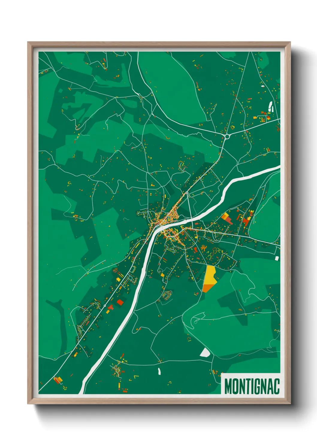 Une affiche de carte sur Montignac