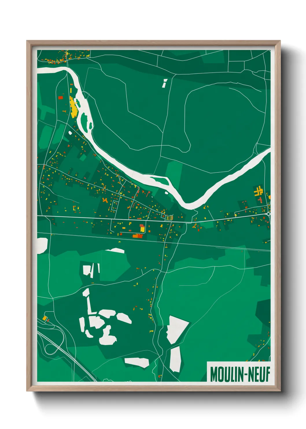 Une affiche de carte sur Moulin-Neuf
