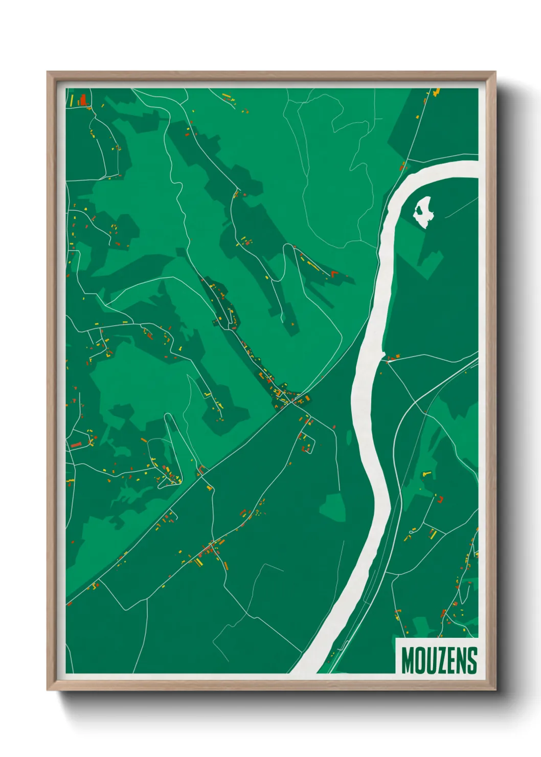 Une affiche de carte sur Mouzens