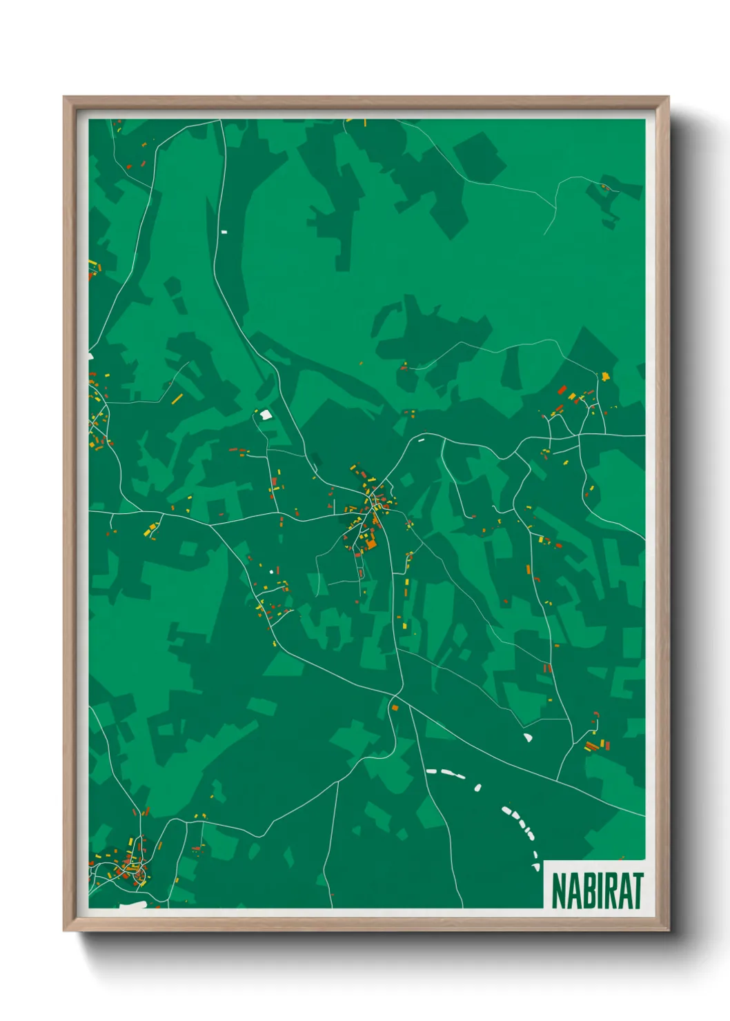 Une affiche de carte sur Nabirat