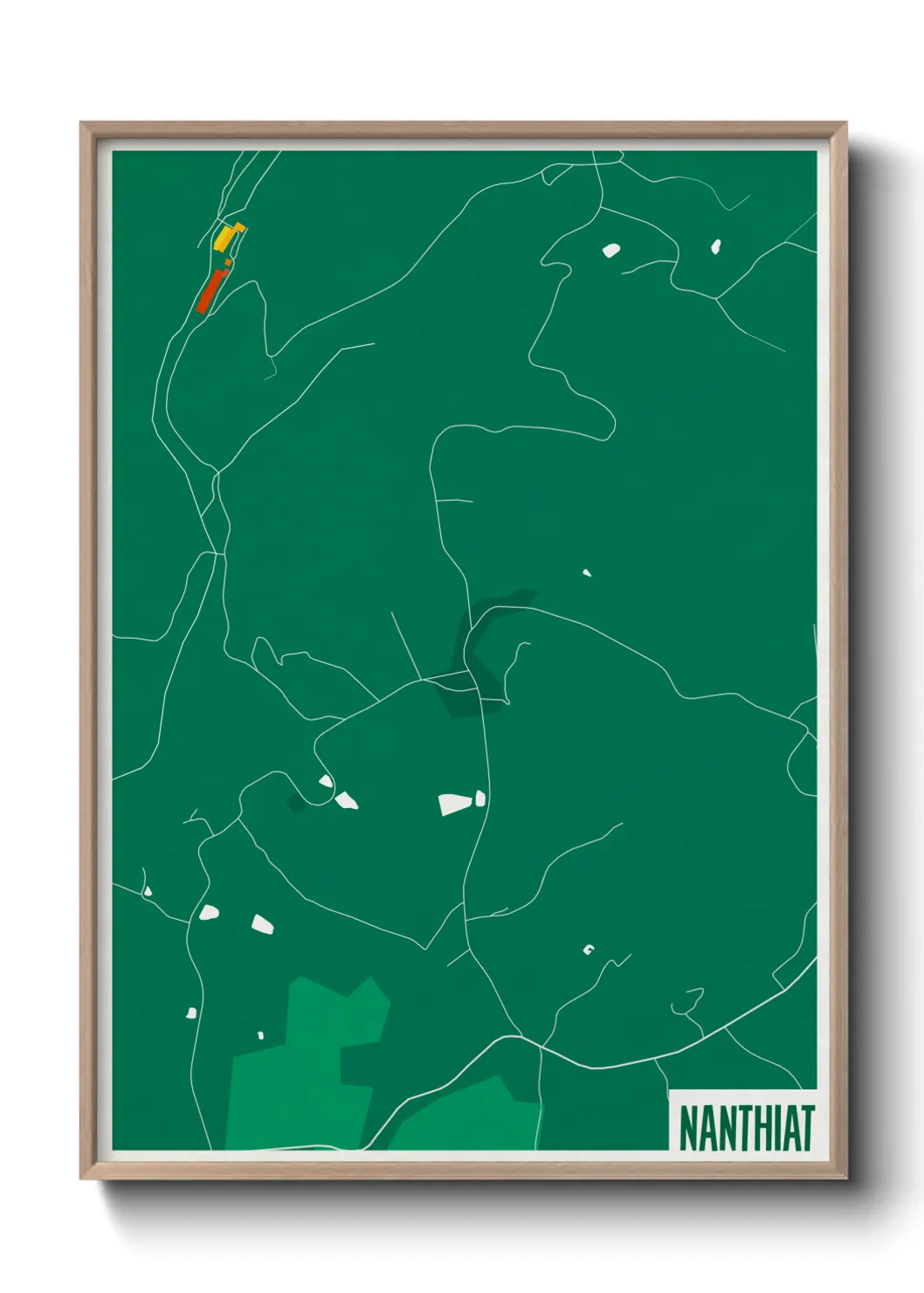 Une affiche de carte sur Nanthiat