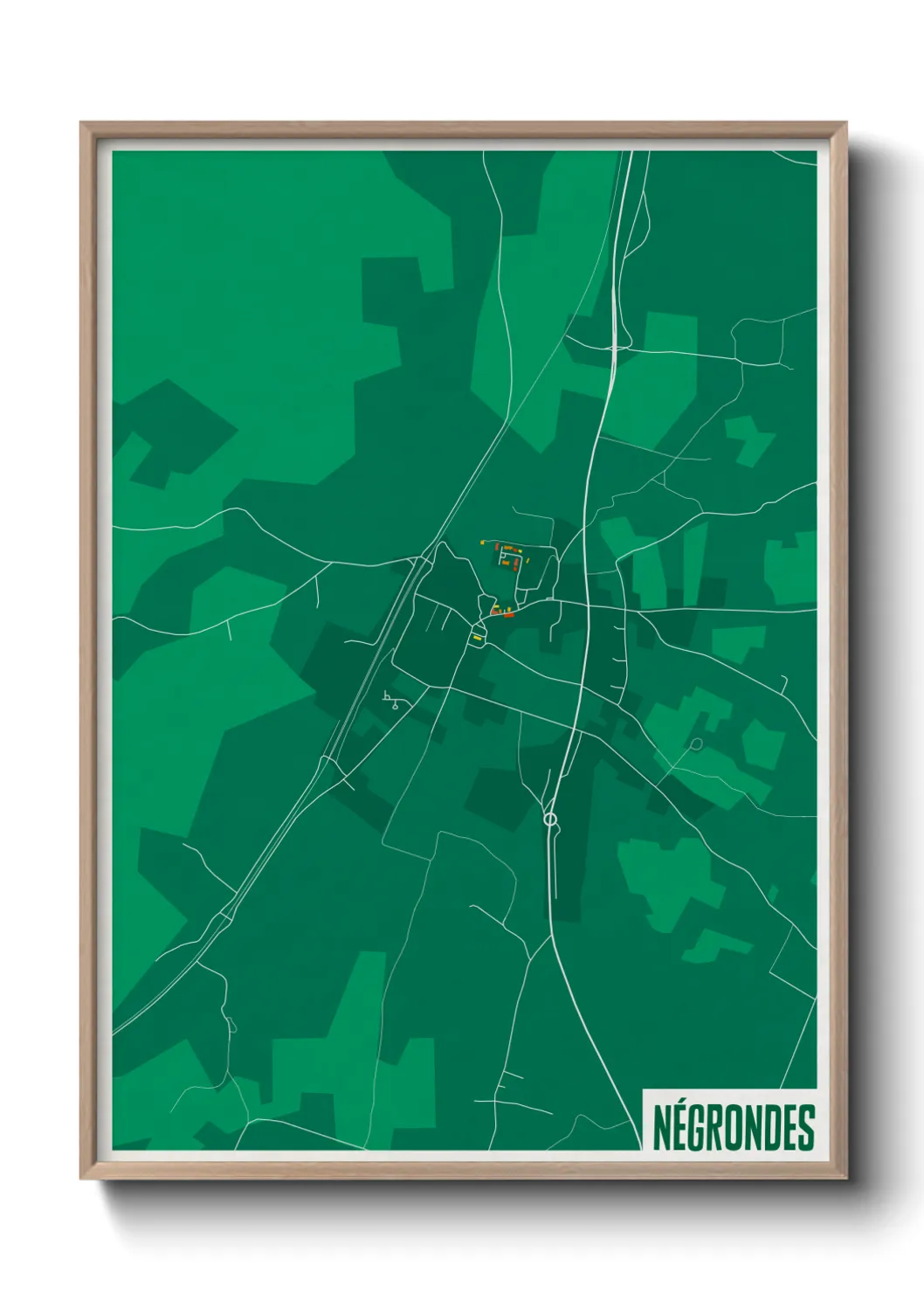 Une affiche de carte sur Négrondes