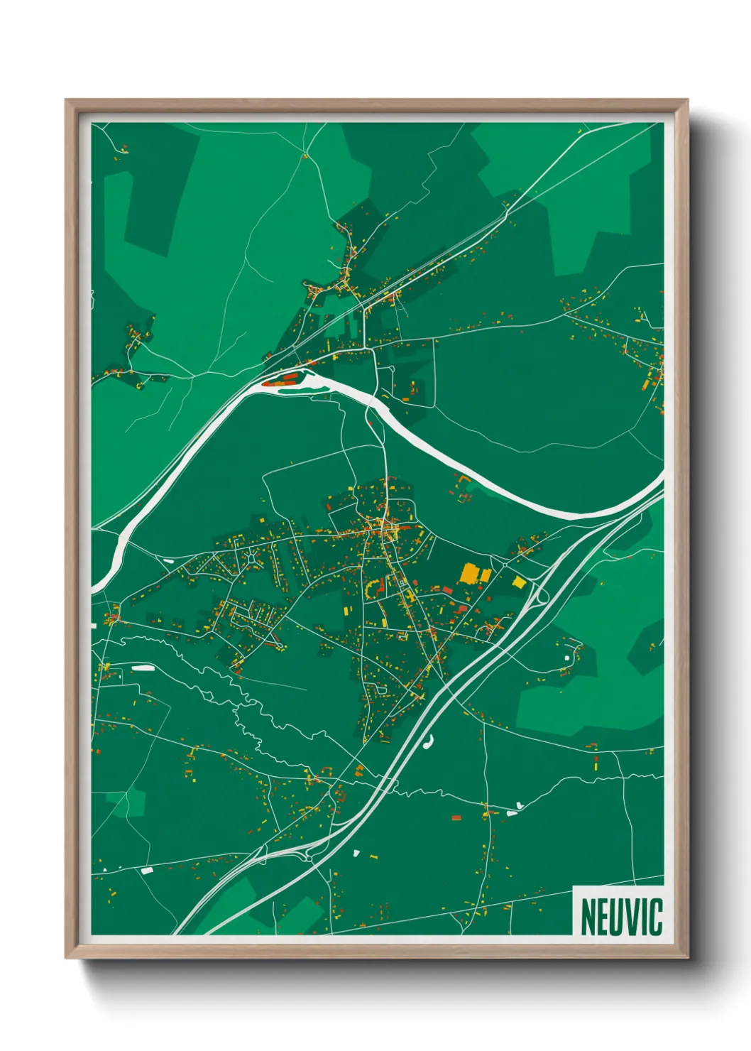 Une affiche de carte sur Neuvic