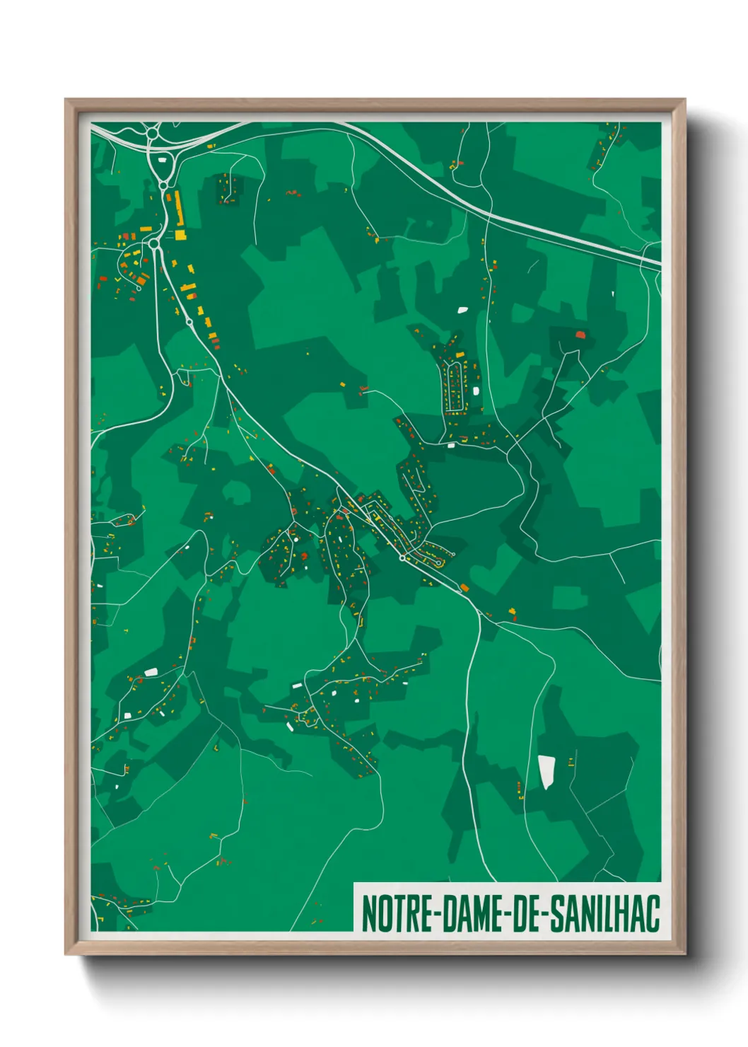 Une affiche de carte sur Notre-Dame-de-Sanilhac