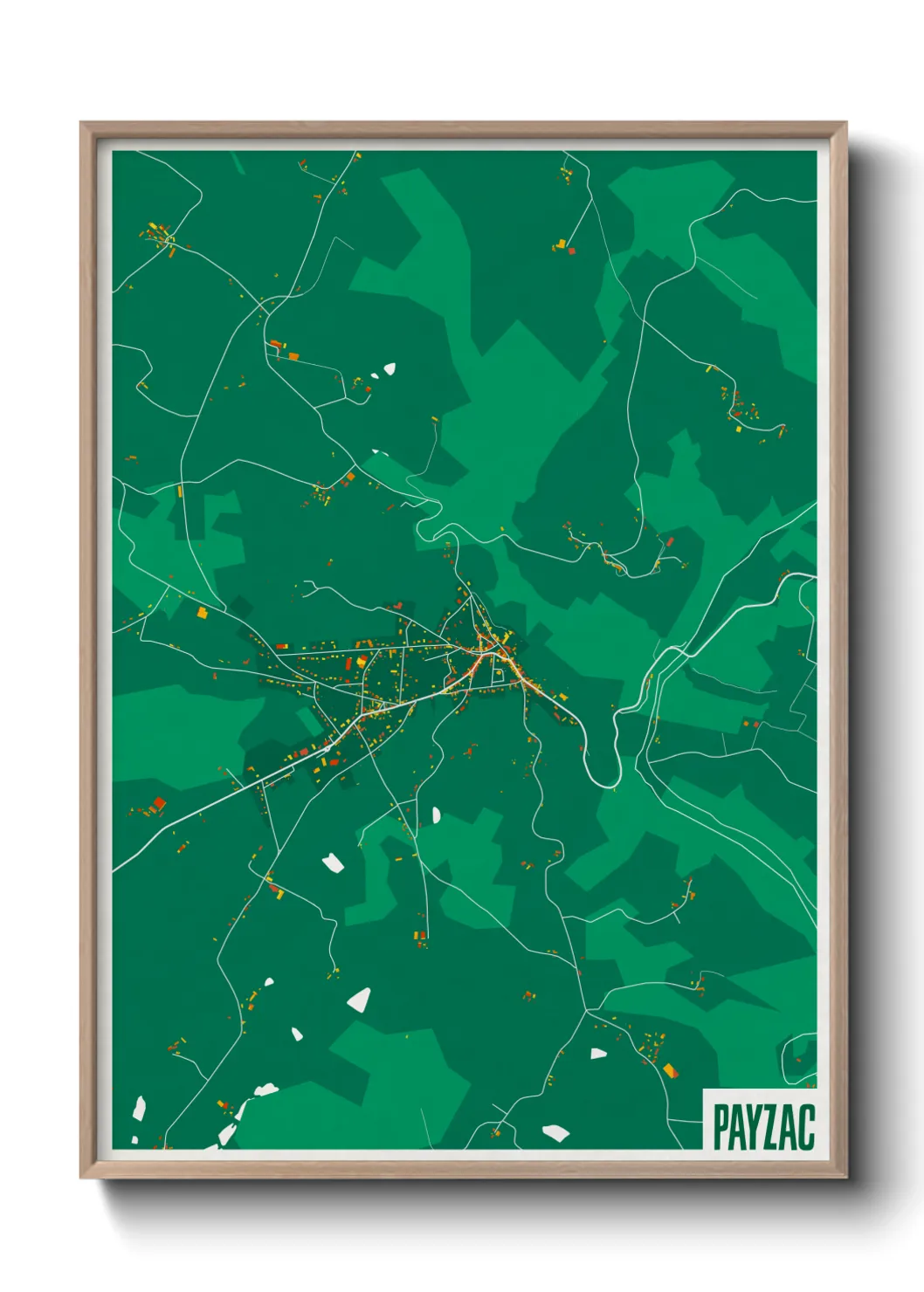 Une affiche de carte sur Payzac