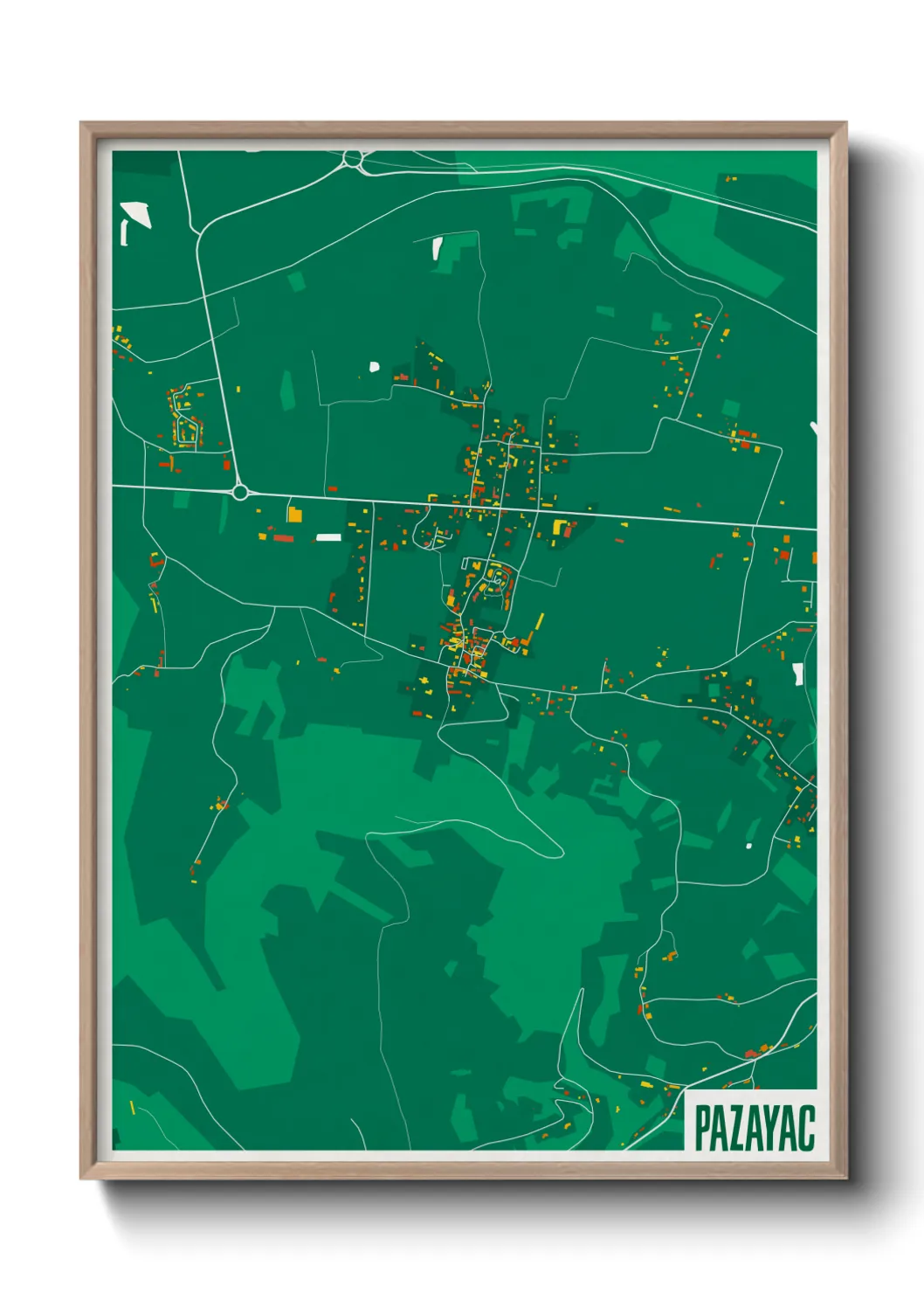 Une affiche de carte sur Pazayac